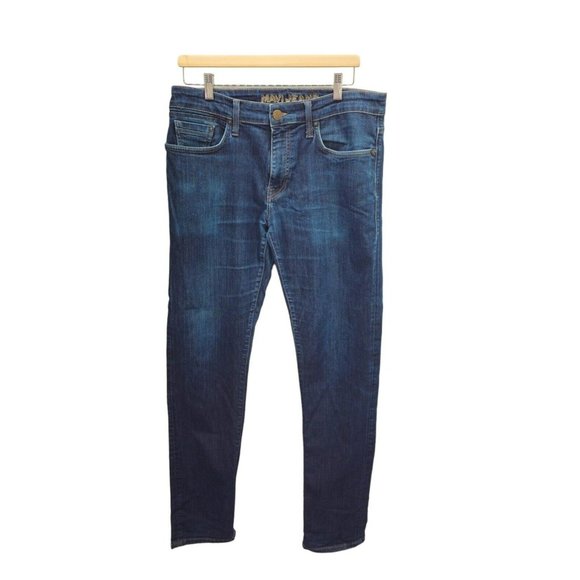 Mavi Jeans Jake Mens‎ 34 Slim Straight Leg Blue Stretch Denim 34" Inseam Flaw - Picture 2 of 13